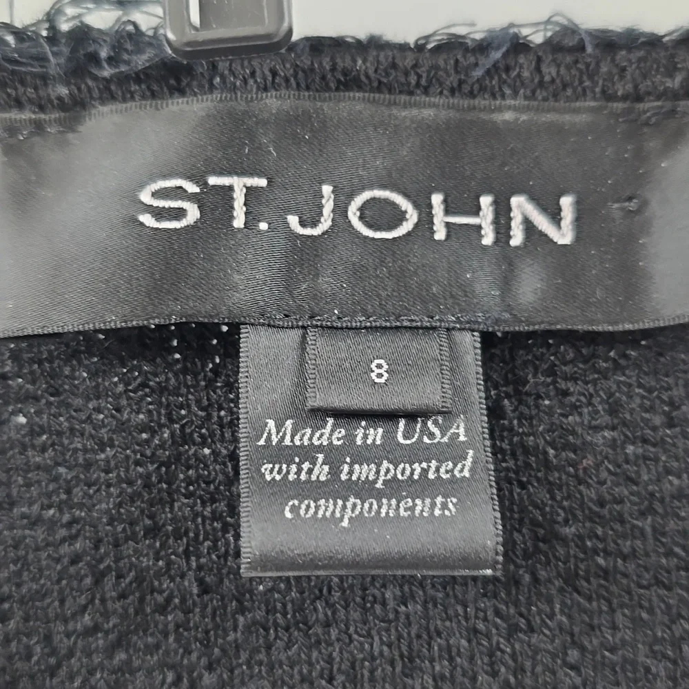 St John Collection Black Frayed Edge Jacket - Picture 5 of 7